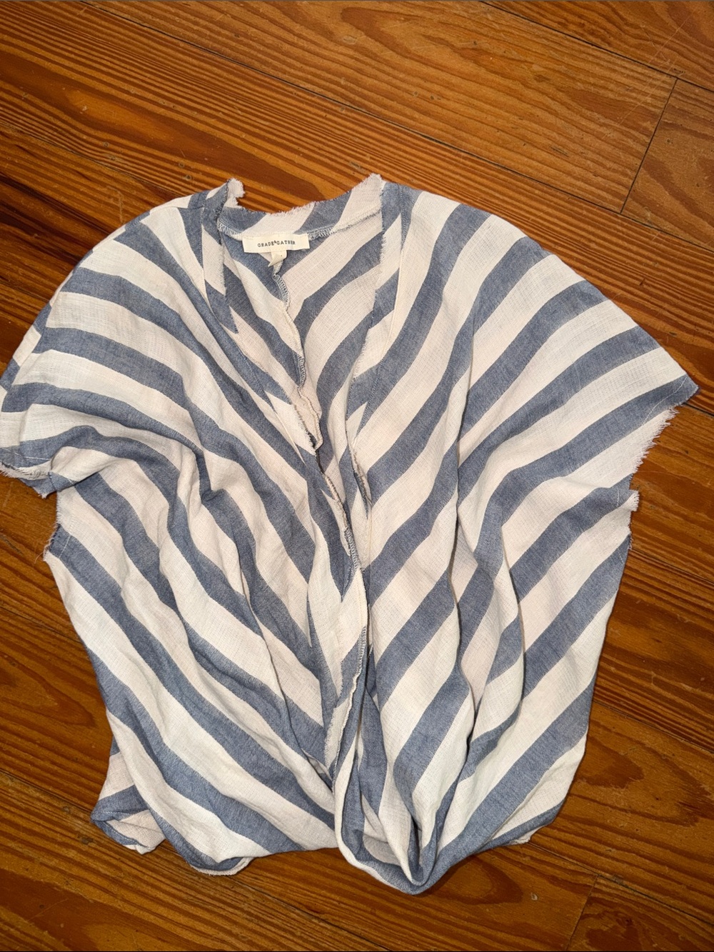 Grade & Gather Blue & White Striped Tunic Top